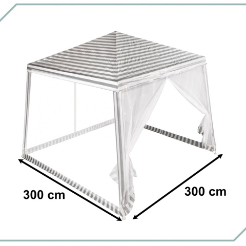 PAWILON NAMIOT OGRODOWY IMPREZOWY 3x3m 4 ŚCIANY MOSKITIERY OCRHONA UV