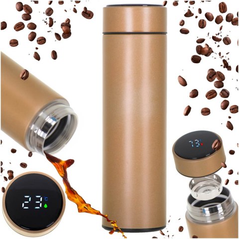 Kubek termiczny termos smart LED 500ml złoty