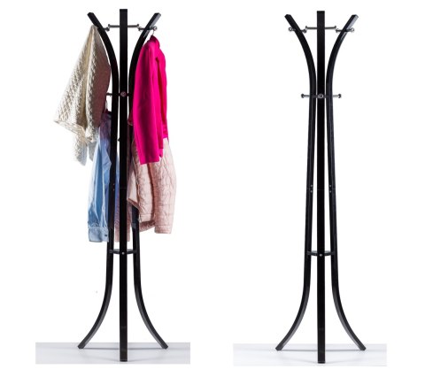 Wieszak stojak na ubrania podłogowy czarny ModernHome