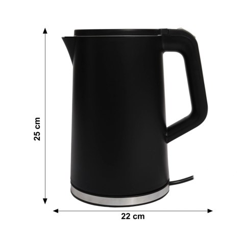 Czajnik elektryczny bezprzewodowy turystyczny 1500 W 1.7 l obrotowy czarny