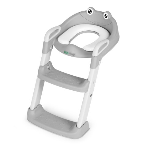 Nakładka na toaletę dla dzieci ze schodkami i drabinką szara ECOTOYS