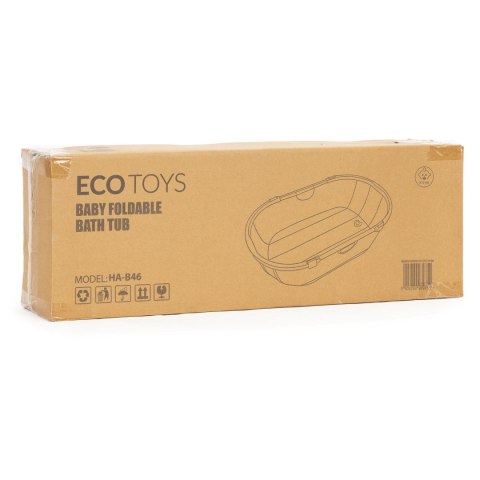 Wanienka dla dzieci wanna turystyczna składana odpływ różowa ECOTOYS