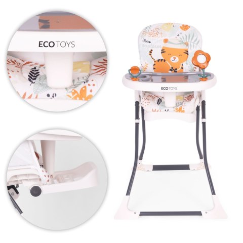 Fotelik krzesełko do karmienia dzieci składane + zabawki ECOTOYS