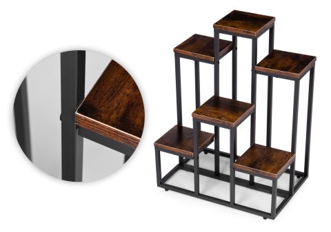 Kwietnik stojący stojak na kwiaty ozdoby 6 półek loft ModernHome