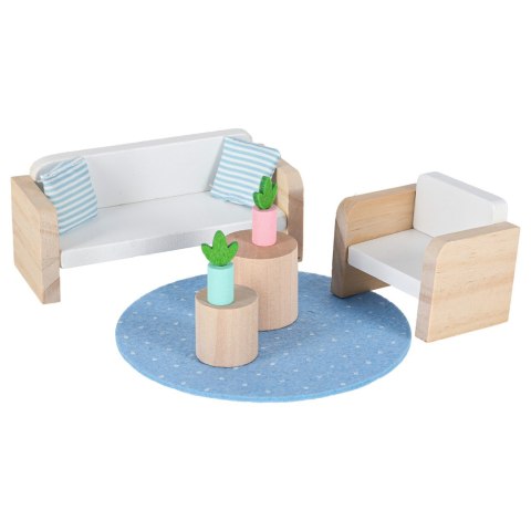 Domek dla lalek w walizce akcesoria drewniane mebelki