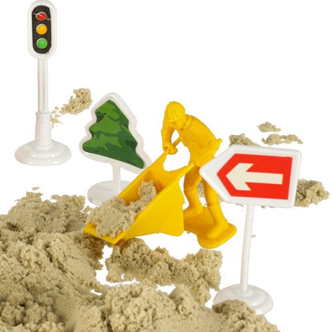 Piasek dla dzieci 1100g zamek pojazdy foremki figurki zestaw kreatywny