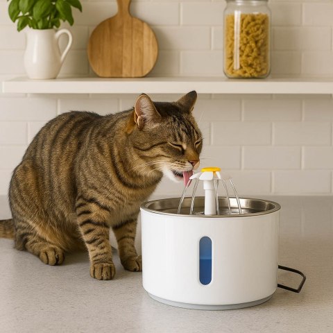 Poidełko fontanna dla psa kota zwierząt automatyczne poidło LED USB 2,4l filtr czyszczący