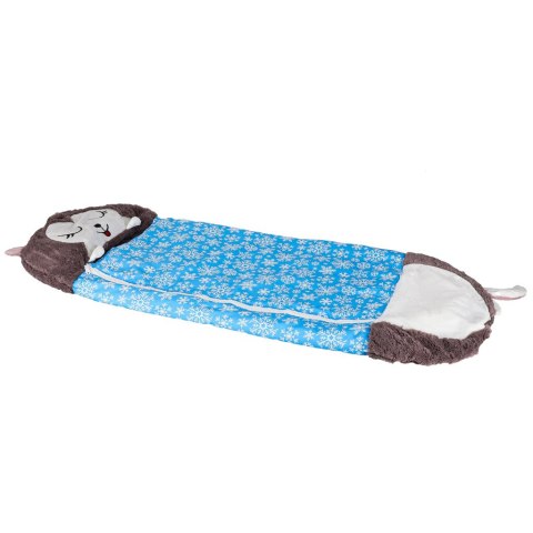 Śpiwór do spania dla dzieci turystyczny poduszka 2w1 125x50cm niebieski