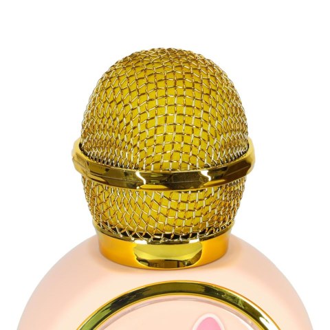 Mikrofon bezprzewodowy do karaoke bluetooth głośnik króliczek różowy