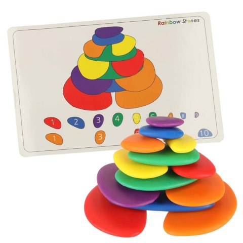 Kamyki kreatywne kolorowe układanka montessori 65 el.