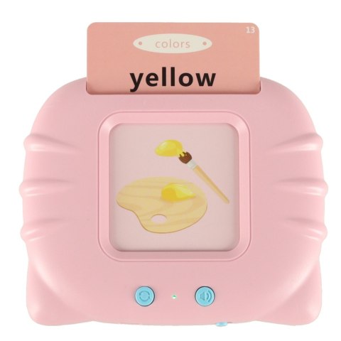 Nauka języka angielskiego czytnik kart do nauki słówek fiszki różowy