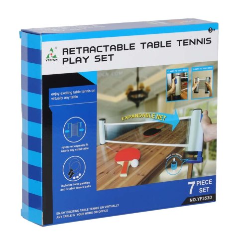 Zestaw do tenisa stołowego paletki + siatka do ping ponga rozsuwana