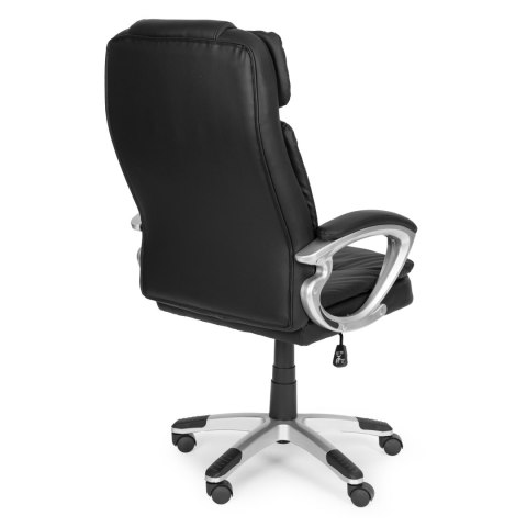 Fotel biurowy obrotowy podwójna tapicerka skóra PU regulacja wysokości czarny ModernHome