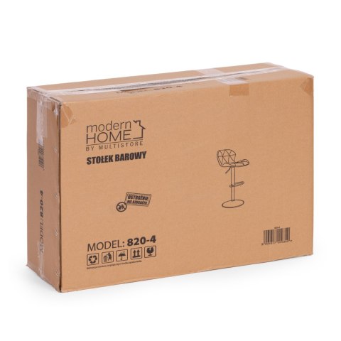 Hoker stołek barowy obrotowy regulacja wysokości podnóżek szary ModernHome