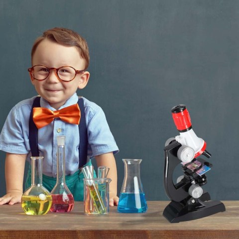 Mikroskop szkolny edukacyjny naukowy 1200x akcesoria