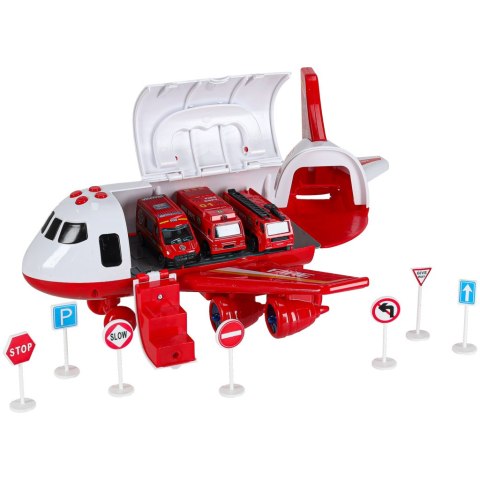 Transporter samolot + 3 auta straż pożarna