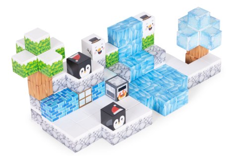 Klocki magnetyczne konstrukcyjne dla dzieci zestaw 97 elementów - Zima