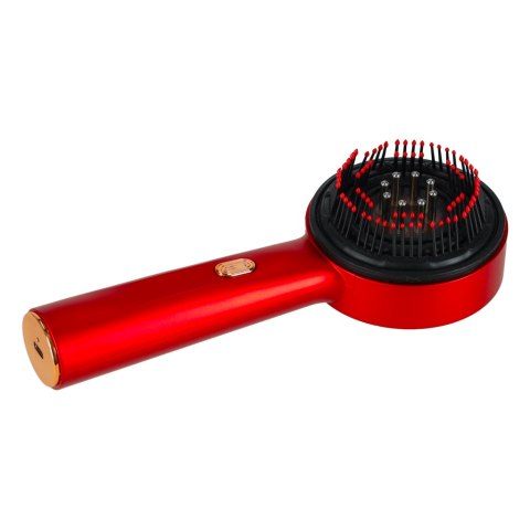 Masażer szczotka do masażu skóry głowy aplikator olejków USB czerwona