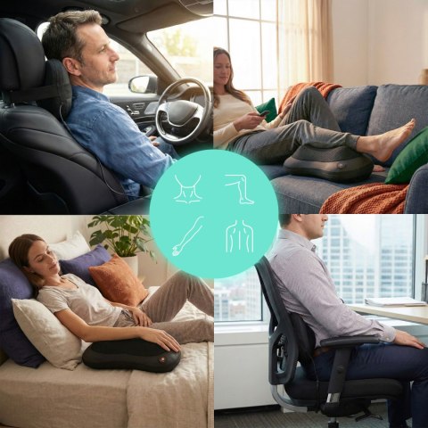 Poduszka masująca z funkcją grzania masażer do ciała 4 głowice 20W ModernHome