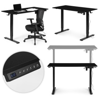 Biurko elektryczne regulowane 120x60 cm regulacja wysokości 72-117 cm czarne ModernHome