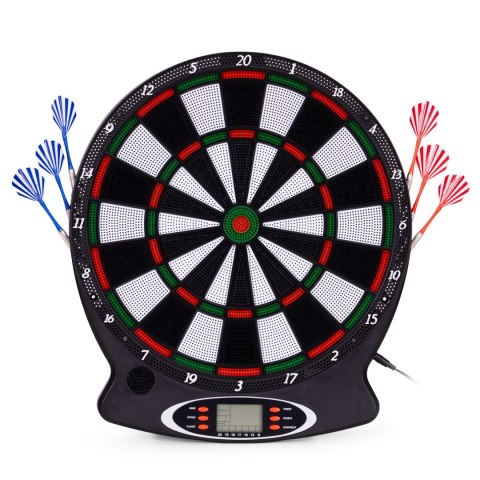 Elektroniczna tarcza do darta gry w rzutki lotki tablica LCD 38 cm 18 gier zestaw 6 rzutek