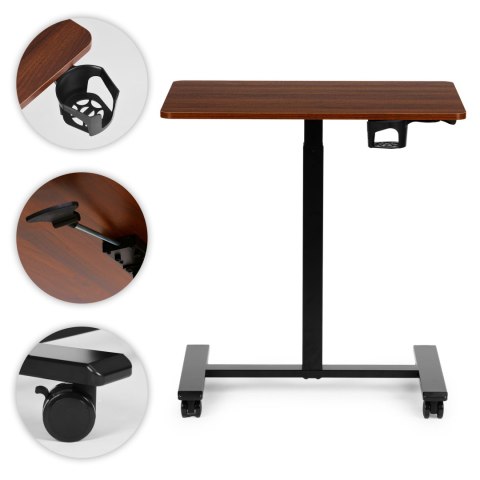 Mobilne biurko regulowane 70x48 cm stolik pod laptopa regulacja wysokości 71,5-112 cm ModernHome