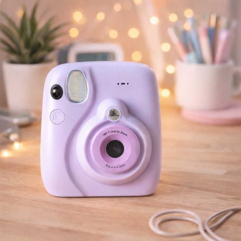 Aparat fotograficzny cyfrowy natychmiastowy 16x 128GB wkłady mazaki fioletowy