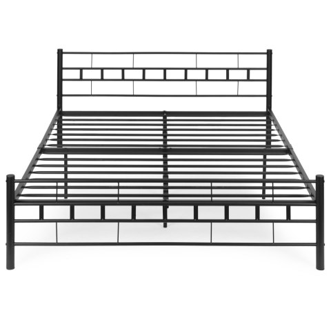 Łóżko metalowe 160x200 cm ze stelażem czarna rama ModernHome