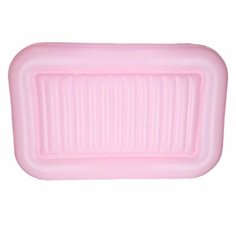 Materac dmuchany do pływania, leżak do opalania z poduszką różowy