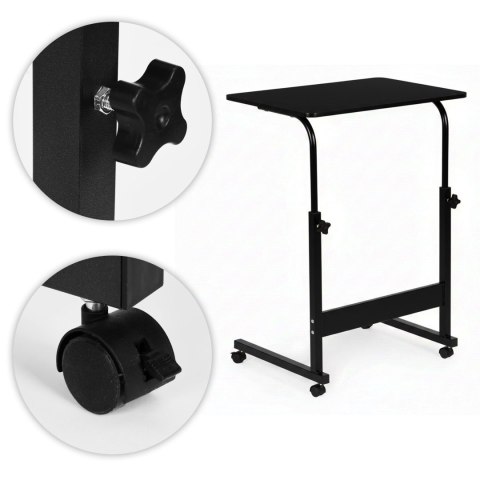 Mobilny stolik pod laptopa biurko dostawiane do fotela czarny ModernHome