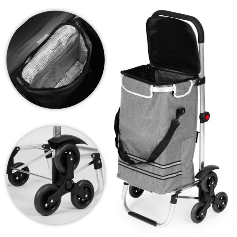 Wózek na zakupy składany torba 30 litrów potrójne koła kieszeń termiczna ModernHome