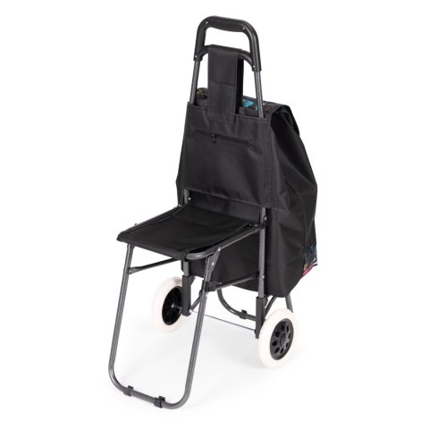 Wózek na zakupy torba 30 litrów ze składanym siedzeniem duże koła ModernHome